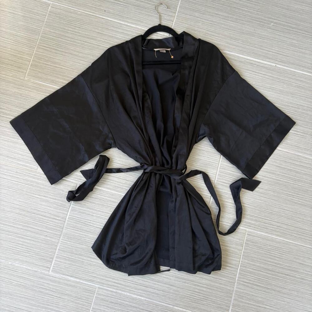 Vintage victorias secret black satin